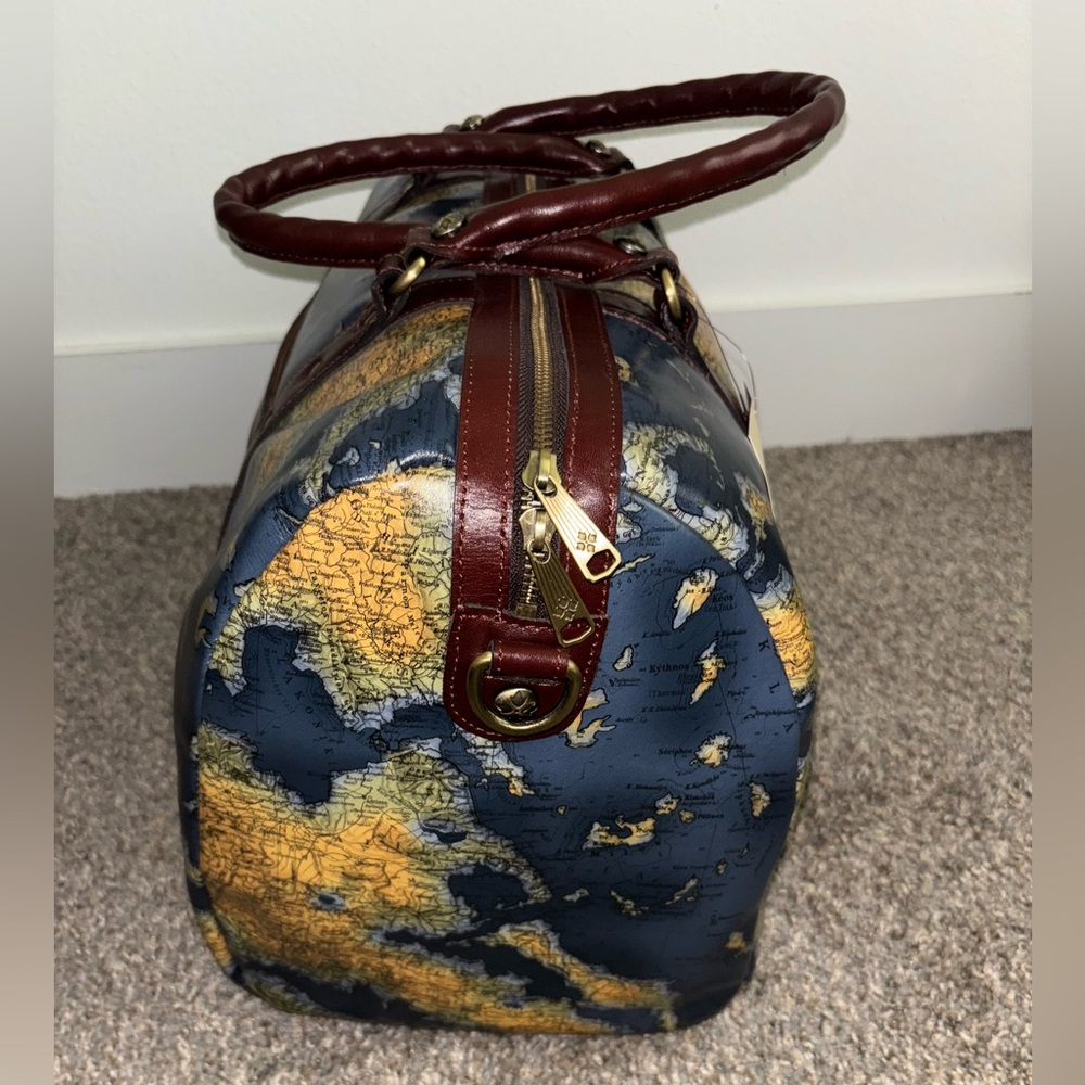 Patricia Nash Milano Weekender Duffel in Greek Map print - Picture 7 of 11
